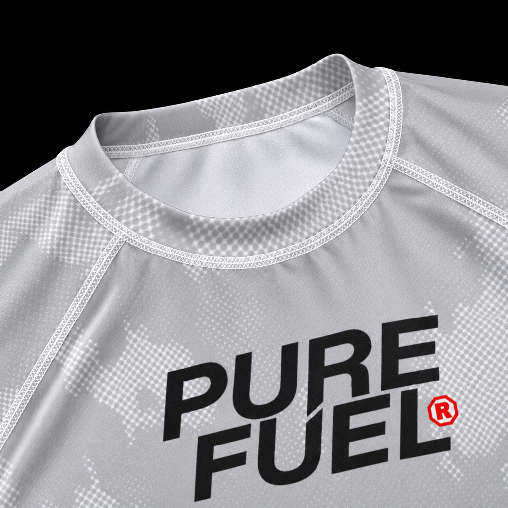 PURE FUEL CORE WHITE SHORT SLEEVE RASH GUARD